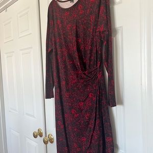 Pretty red and black dress from Talbots. Worn once to a wedding. Size 14P.